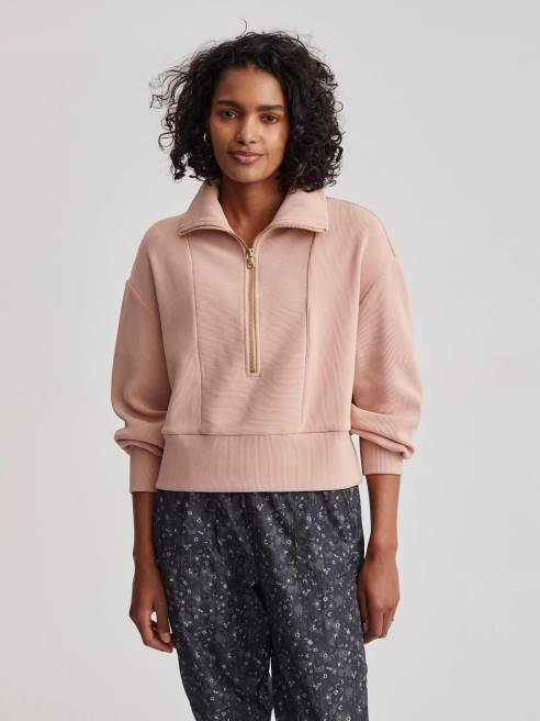 femmes pull mi-zip ramona Varley 8R2T146 rose acajou vêtements