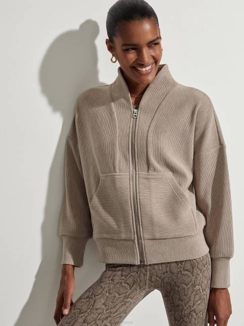 femmes sweat zippé rosanne Varley 8R2T109 taupe chiné vêtements