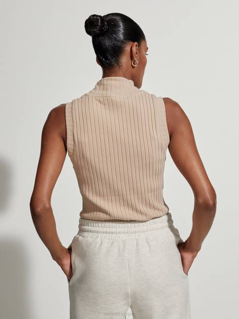 femmes calder débardeur à col montant Varley 8R2T80 taupe clair vêtements