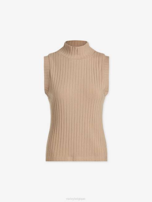 femmes calder débardeur à col montant Varley 8R2T80 taupe clair vêtements
