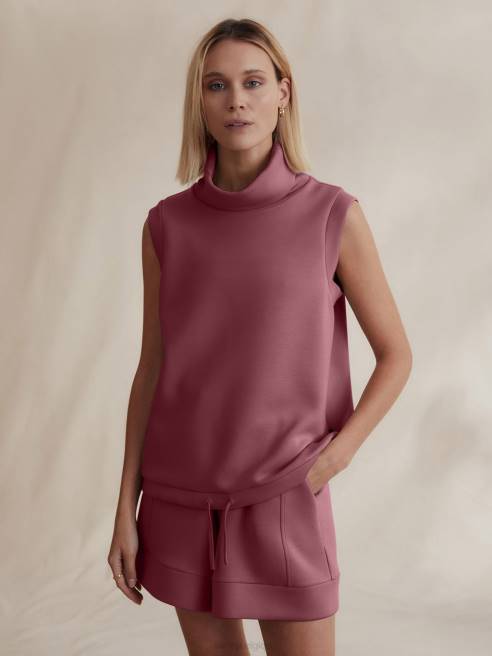 femmes débardeur à col montant leigh Varley 8R2T35 rhubarbe sauvage vêtements