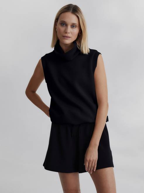 femmes débardeur à col montant leigh Varley 8R2T36 noir vêtements