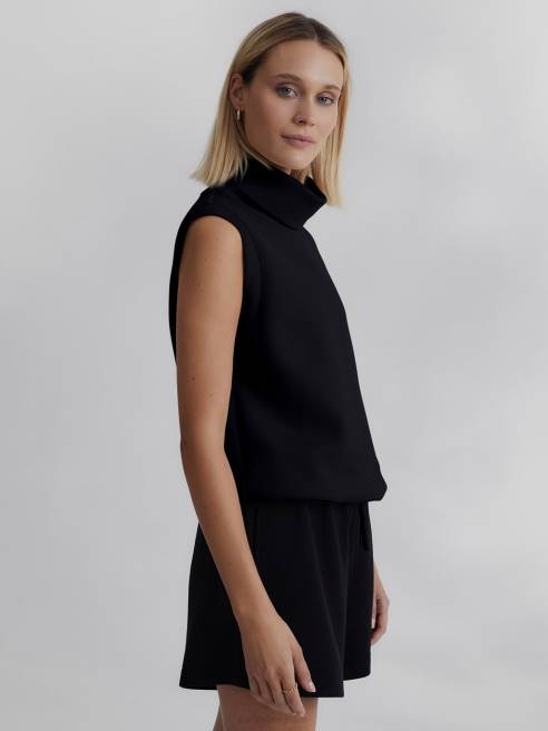 femmes débardeur à col montant leigh Varley 8R2T36 noir vêtements