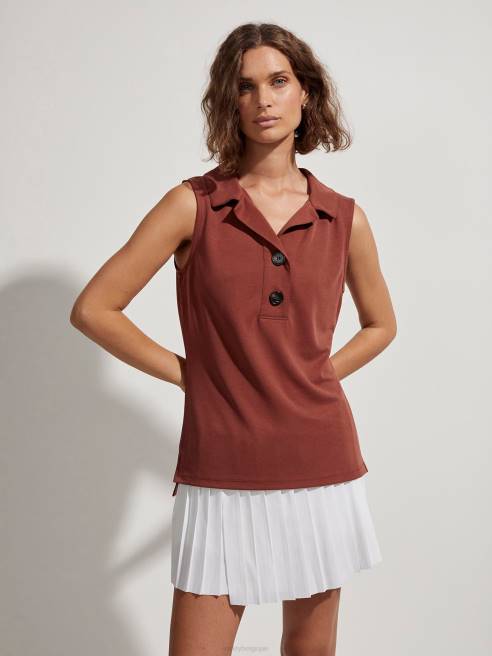 femmes polo sans manches caine Varley 8R2T138 terre de sienne vêtements