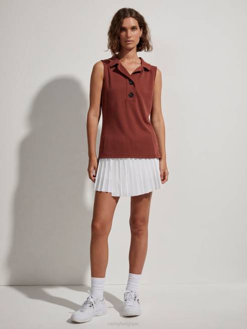 femmes polo sans manches caine Varley 8R2T138 terre de sienne vêtements