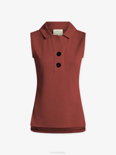 femmes polo sans manches caine Varley 8R2T138 terre de sienne vêtements
