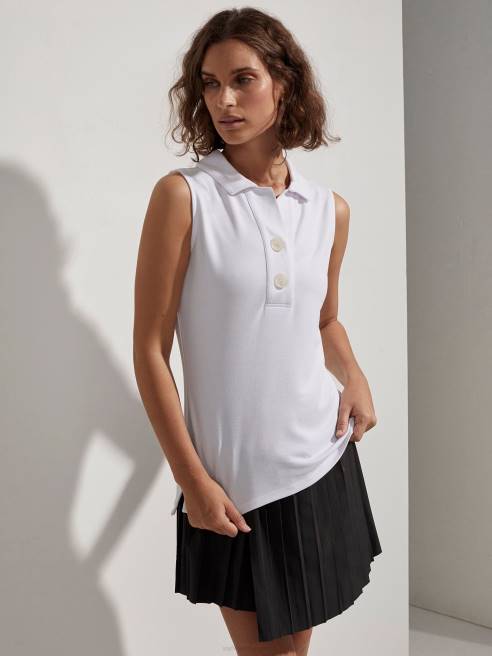 femmes polo sans manches caine Varley 8R2T139 blanc vêtements
