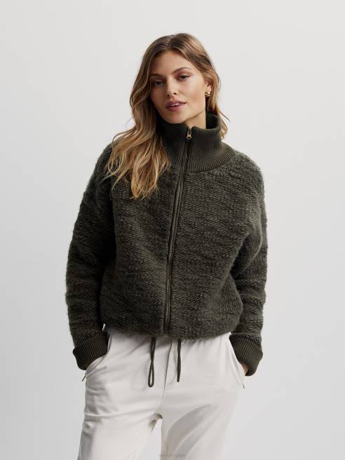 femmes polaire zippée chasseur Varley 8R2T423 olive foncé vêtements