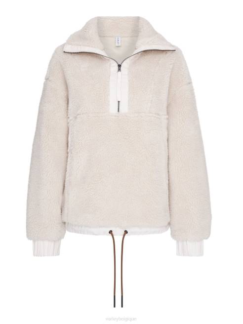 femmes pull appleton demi-zippé Varley 8R2T472 Lait de poule vêtements