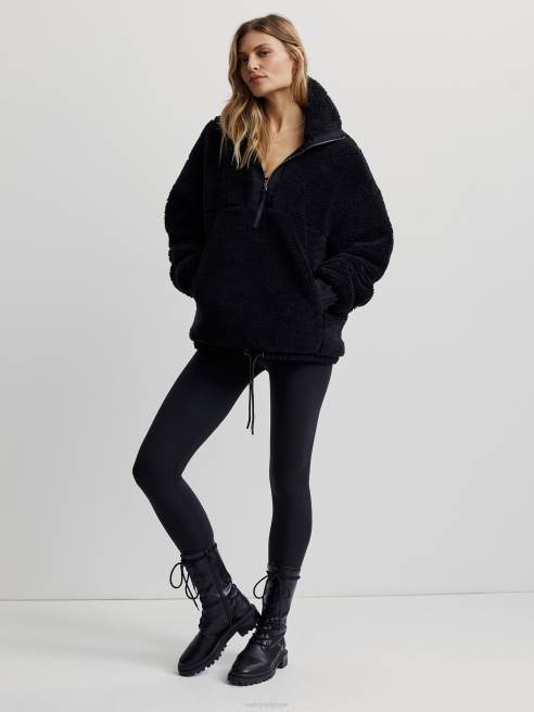 femmes pull appleton demi-zippé Varley 8R2T473 noir vêtements