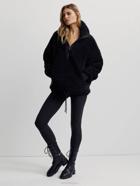 femmes pull appleton demi-zippé Varley 8R2T473 noir vêtements