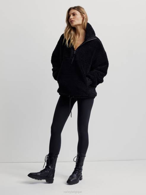 femmes pull appleton demi-zippé Varley 8R2T473 noir vêtements