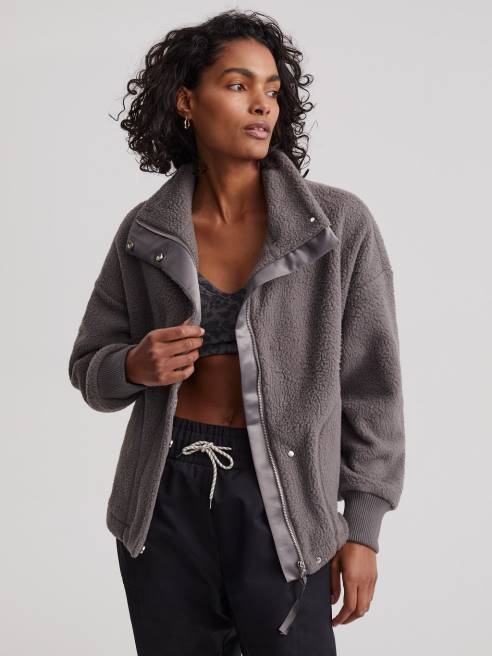 femmes veste polaire mayland Varley 8R2T436 charbon de bois profond vêtements