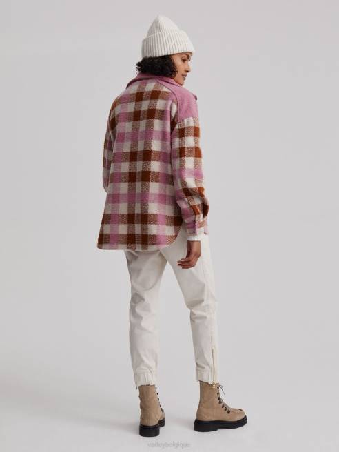 femmes veste alma Varley 8R2T429 carreaux midi caramel vêtements