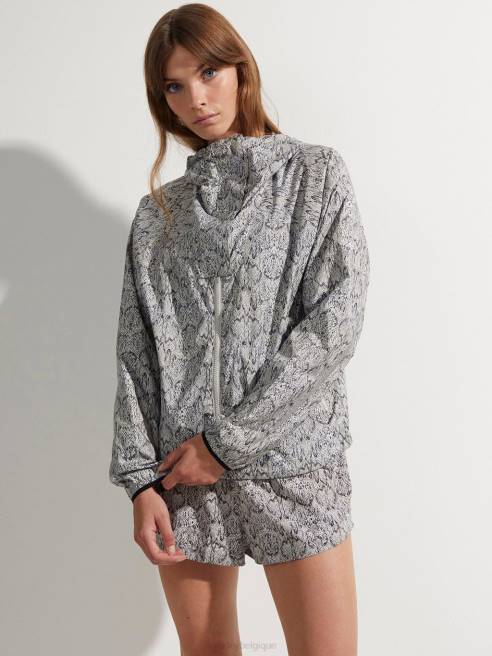 femmes veste de running en terrasse imprimée Varley 8R2T413 serpent en miroir vêtements